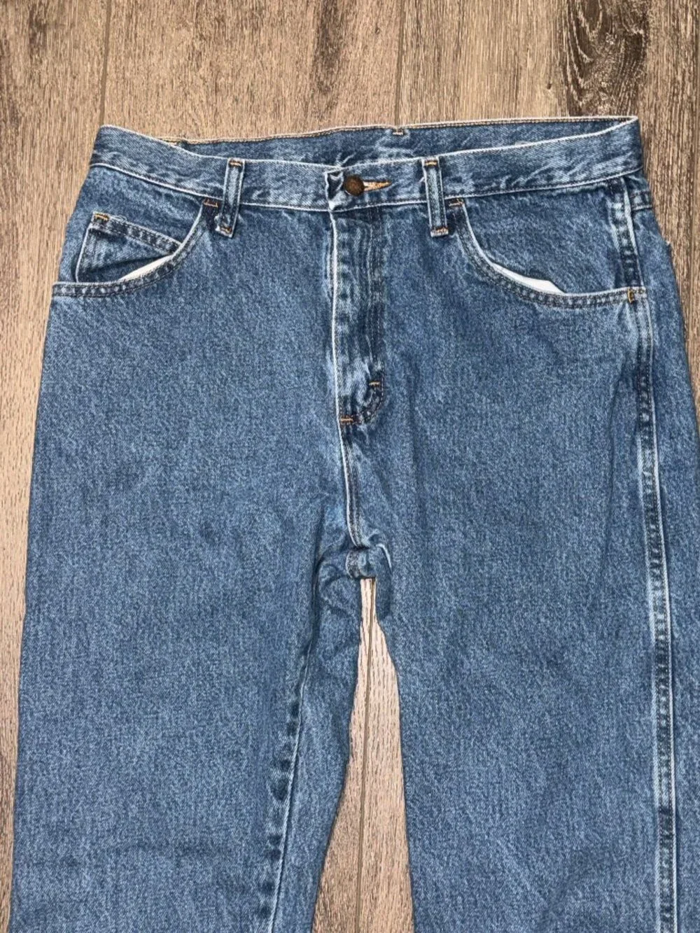 Wrangler Rustler Jeans Mens 32x34 Straight Leg Med Wash Denim Workwear